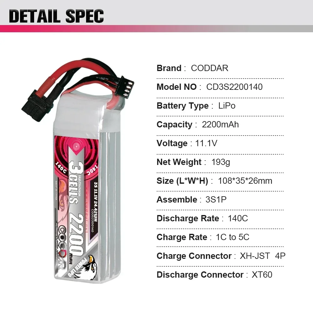 2200mAh 3S 11.1V Li-po Ba-tter - Rc Helicopter Case ulasan dan harga